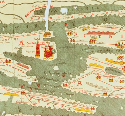 Detail of Constantinople from the Peutinger Map (detail) by Unbekannt Unbekannt